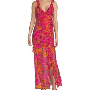 Rumored Just Like Heaven Wrap Chiffon Maxi Dress